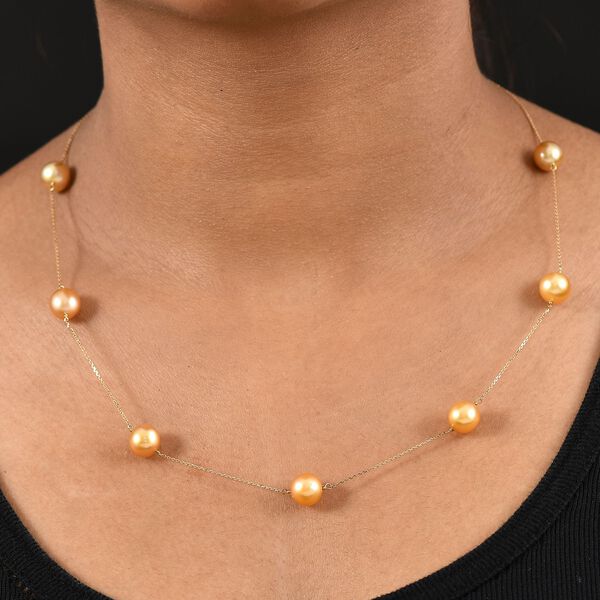 AAA goldene S&uuml;dseeperle 50cm Station Halskette in 750 Gold image number 3