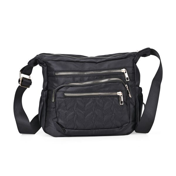 Passage - Multifächer Crossbody Tasche aus Wasserabweisender Nylon und verstellbarer Riemen, voll RFID schutz, 28 x 22 x 10 cm, Rosa