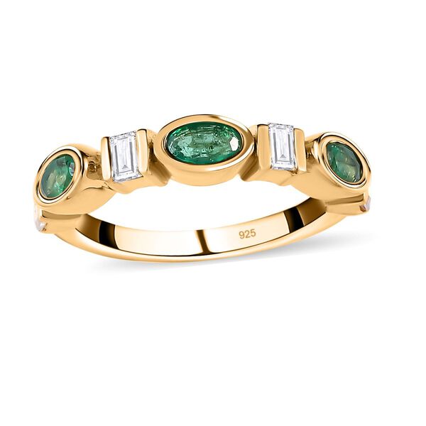 AA Kagem sambischer Smaragd und Zirkon-Ring- 1,16 ct. image number 4