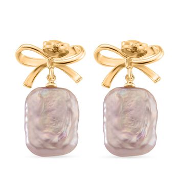 Mehrfarbige Keshi Perle Ohrringe Nickelfreies Messing, Goldfarben