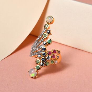 GP Celestial Dream Kollektion- nat&uuml;rlicher, &auml;thiopischer Welo Opal und mehrfarbiger Edelstein-Ring - 2,71 ct.