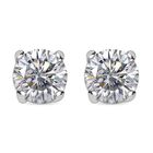 Moissanit Ohrringe 925 Silber platiniert ca. 0,88 ct.