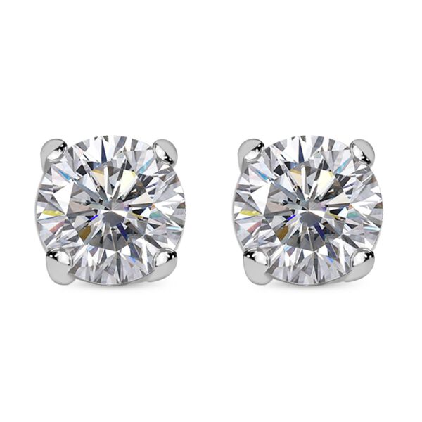 Moissanit Ohrringe 925 Silber platiniert ca. 0,88 ct. image number 0