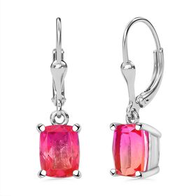 Sunset Quarz Triplette Ohrringe 925 Silber platiniert ca. 3,42 ct.