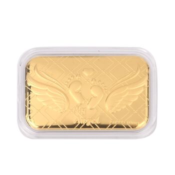 EXKLUSIVES GESCHENK - 999er Goldfolie mit Babyfu&szlig; 10mg