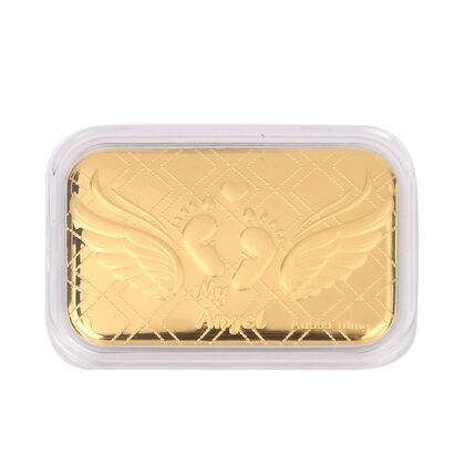 EXKLUSIVES GESCHENK - 999er Goldfolie mit Babyfu&szlig; 10mg