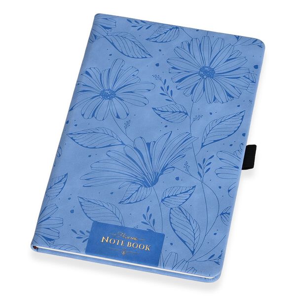 Premium Set; Notizbuch und Taschentagebuch mit geschnitztem, samtigem Hardcover und Kugelschreiber, Blau image number 7