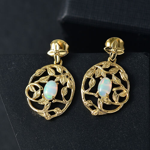 AA natürliche, äthiopische Welo Opal Ohrringe - 0,70 ct. image number 1