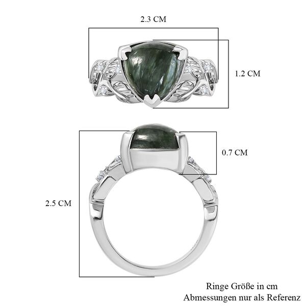Sibirischer Seraphinit und Zirkon Ring - 3,8 ct image number 7