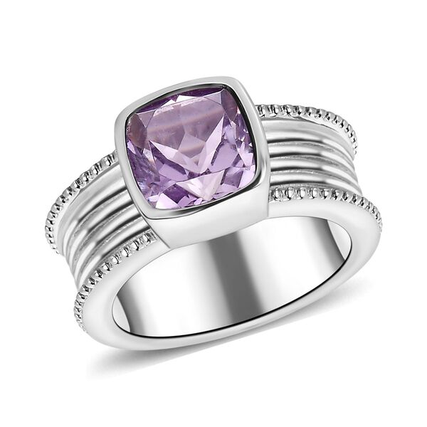 Rosa Amethyst Ring, Edelstahl (Größe 17.00) ca. 2.08 ct image number 3