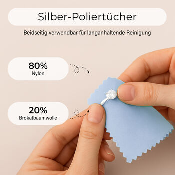 Schmuckbox aus PU-Leder in Blau mit Druckknopfverschluss, 16,5x11,5x5,5cm, inkl. 10 Silberputzt&uuml;cher