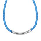 Blauer Kristall Halskette ca. 48 cm Messing