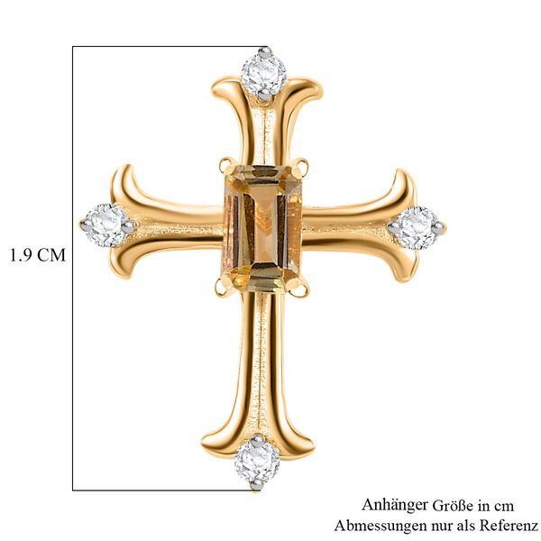 AA natürlicher goldener Tansanit und Moissanit-Anhänger - 0,36 ct. image number 6