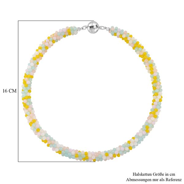 Mehrfarbige gelbe Kristall 45cm Halskette image number 5