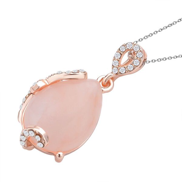 2er-Set Rosenquarz-Ohrringe und Anh&auml;nger mit Kette, ca. 14,00 ct image number 4