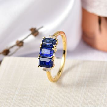 D'Joy AA Nat&uuml;rlicher Kaschmir Kyanit und Diamant Ring - 2,57 ct.