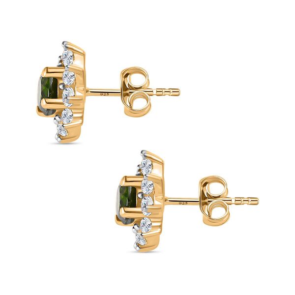 Natürliche Chromdiopsid und Zirkon-Ohrringe - 1,15 ct. image number 3