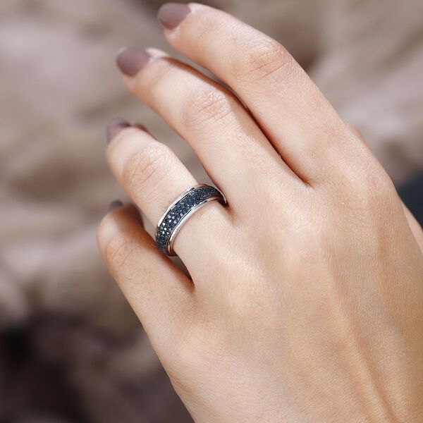 Luxus blauer Diamant-Anti-Stress-Spinning-Ring - 1 ct. image number 9