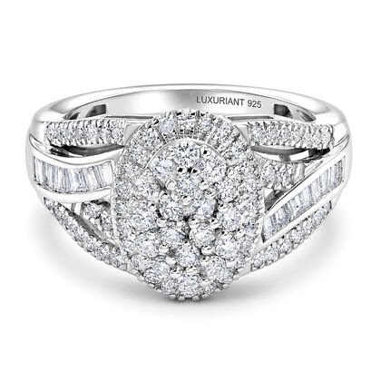 LUXURIANT DIAMOND - Lab Grown Diamant SI-GH SGL zertifiziert Ring 925 Silber Rhodiniert (Gr&ouml;&szlig;e 20.00) ca. 1.00 ct