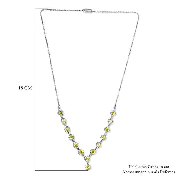 Nat&uuml;rliche Peridot-Halskette, ca. 45 cm, Edelstahl ca. 7,36 ct image number 6