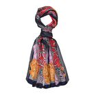 LA MAREY 100% Maulbeerseide Seidenschal, 55cm x 170cm, Schwarz