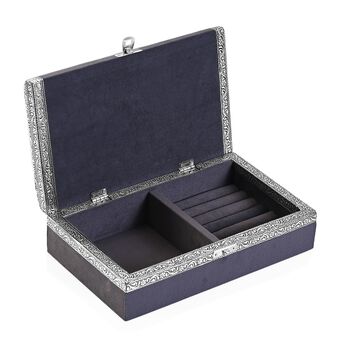 Handgefertigte, oxidierte Schmuckbox mit Elefantenpr&auml;gung, 24,2x15x7 cm