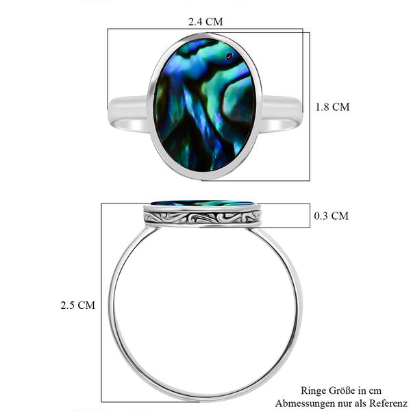 Royal Bali Kollektion - Abalone Muschel Ring in 925 Silber image number 5