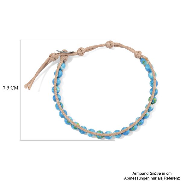 Flexibles blaugr&uuml;nes Regenblumen-Yuhua-Quarzit Armband - 35 ct. image number 5