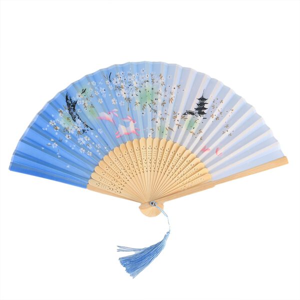 4-teiliges Fächer-Set mit Quasten, 21x3x1,1cm, Schwarz, marineblau, lila und blau image number 5