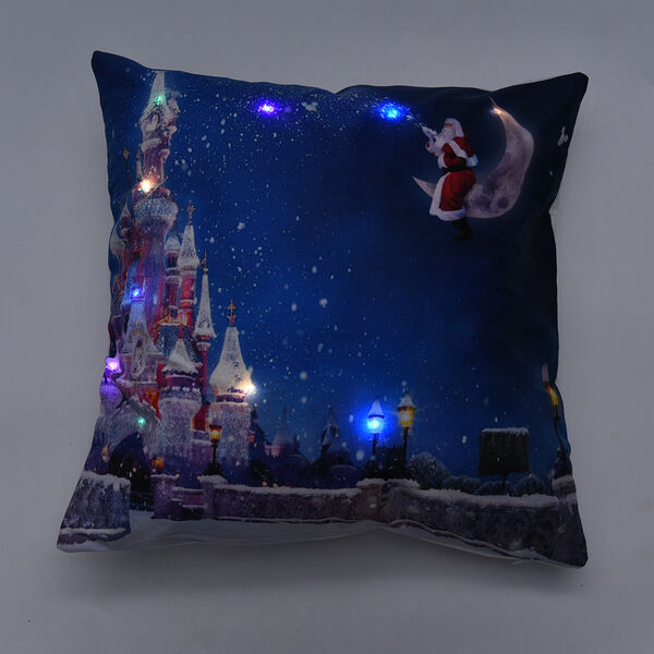 Weihnachts-Kissen mit F&uuml;llung und LED Licht, Gr&ouml;&szlig;e 45x45 cm, Weihnachsnacht image number 1