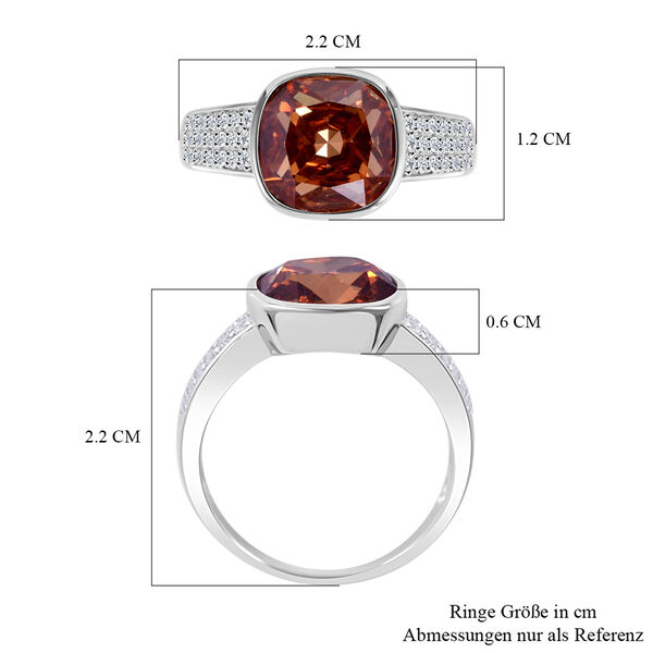 LUSTRO STELLA Champagner und wei&szlig;er Zirkonia-Ring- 9,03 Ct. image number 4