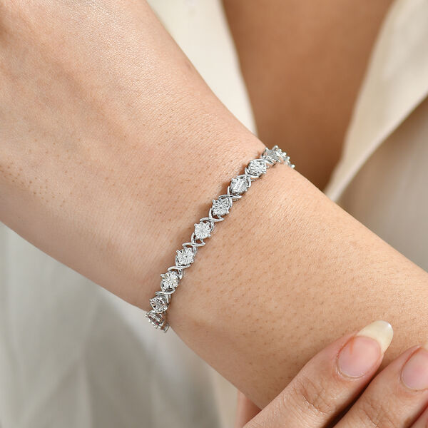 EverTrue 19cm Armband mit Diamantakzenten in Silberton image number 3