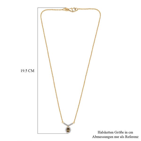 AA natürliche, goldene Tansanit und Zirkon Halskette, 45 cm - 0,87 ct. image number 5