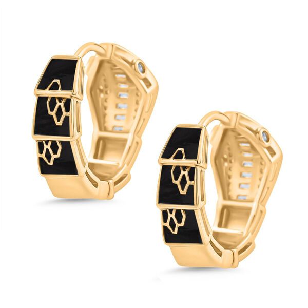 Wei&szlig;er Zirkonia Ohrringe Nickelfreies Messing emailliert image number 5