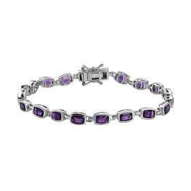 Lusaka Amethyst-Armband, ca. 20 cm, 925 Silber platiniert ca. 7,70 ct