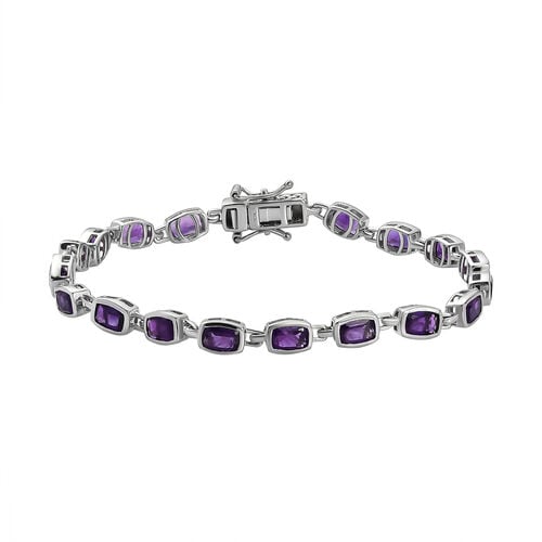 Lusaka Amethyst-Armband, ca. 20 cm, 925 Silber platiniert ca. 7,70 ct image number 0