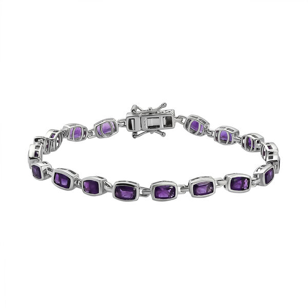 Lusaka Amethyst-Armband, ca. 20 cm, 925 Silber platiniert ca. 7,70 ct image number 0