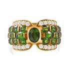 Nat&uuml;rlicher Chromdiopsid Ring, 925 Silber vergoldet (Gr&ouml;&szlig;e 16.00) ca. 5.39 ct