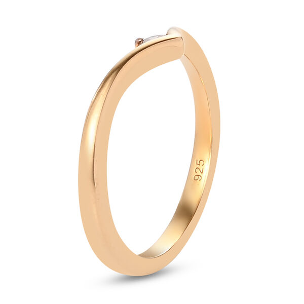 Champagner Diamant Ring 925 Silber 585 Vergoldet image number 6