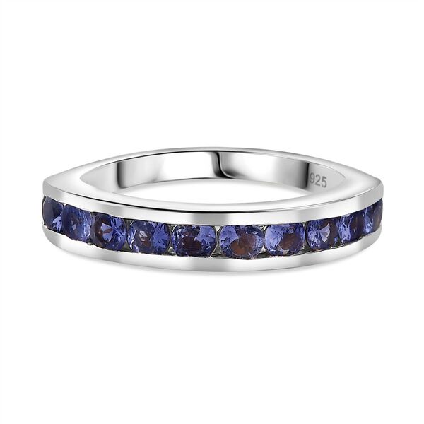 Tansanit Ring, 925 Silber rhodiniert - 0,92 ct.
