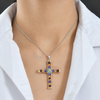 EverTrue AA Multi-Edelstein Anh&auml;nger mit 50cm Kette - 5,70 ct.