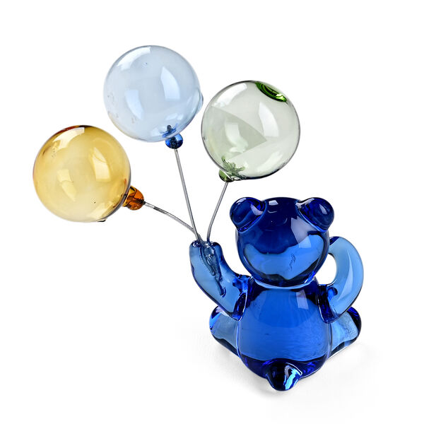 "Bear with Balloon glass ormaments Material:Glass Color:Blue Size:5*3*9CM " image number 3