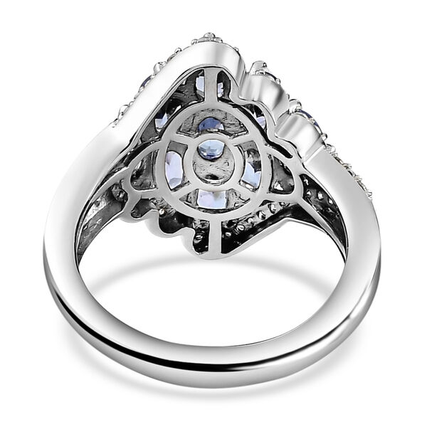 Tansanit und Zirkon Cluster Ring - 2,50 ct. image number 6