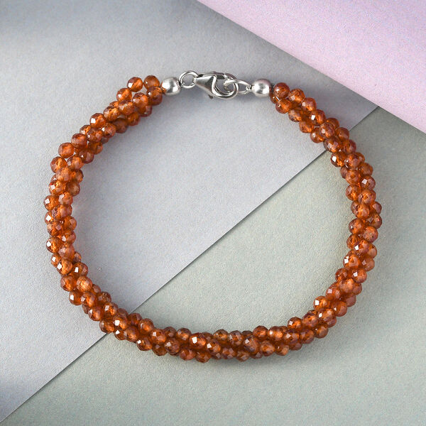 Hessonit Granat-Armband, 19 cm, 925 Silber ca. 41,70 ct image number 2