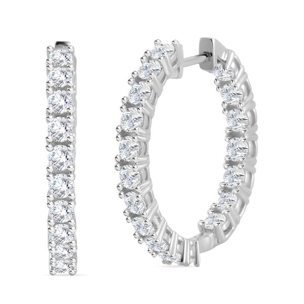 Moissanit Ohrringe, 925 Silber rhodiniert - 3,38 ct.