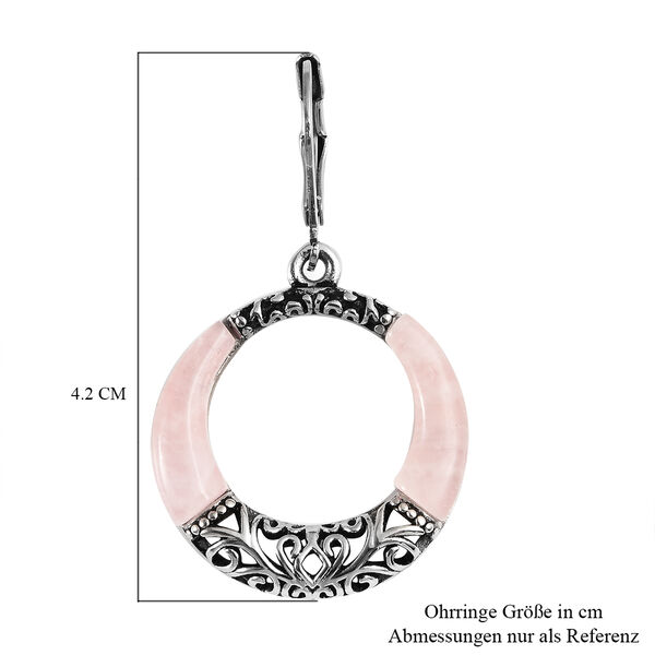 Rosenquarz Ohrh&auml;nger Edelstahl Schwarz oxidiert ca. 6,10 ct&nbsp; image number 3
