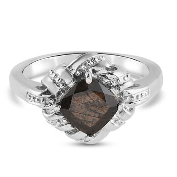 Schokoladen Saphir Ring Edelstahl (Gr&ouml;&szlig;e 16.00) ca. 2,13 ct