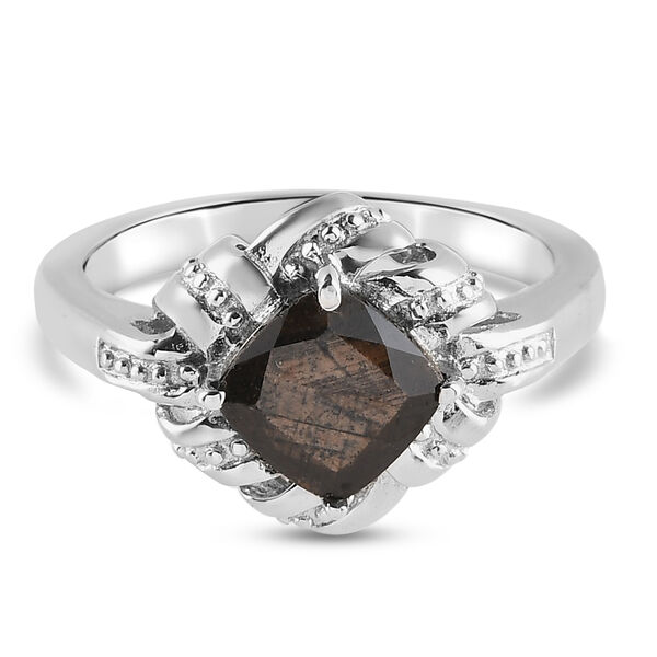 Schokoladen Saphir Ring Edelstahl  ca. 2,13 ct