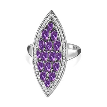 Afrikanischer Amethyst Ring, 925 Silber platiniert (Gr&ouml;&szlig;e 17.00) ca. 2.50 ct