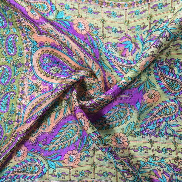 LA MAREY Seidenschal 100% Seide 48 x 160 cm Gr&uuml;n image number 5